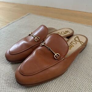 Sam Edelman Tan Leather Horsebit Loafers